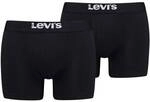 LEVIS Levi's Herren Boxershorts, 2er Pack - Solid Basic Boxer Brief Organic, Logobund