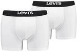 LEVIS Levi's Herren Boxershorts, 2er Pack - Solid Basic Boxer Brief Organic, Logobund