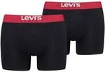 LEVIS Levi's Herren Boxershorts, 2er Pack - Solid Basic Boxer Brief Organic, Logobund