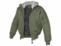 Brandit MA-1 Jacke Sweat Hooded (Sale) oliv/grau, Größe S