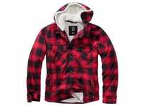 Brandit Hooded Lumberjacket mit Teddyfutter red/black, Größe 3XL