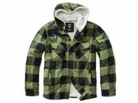 Brandit Hooded Lumberjacket mit Teddyfutter black/oliv, Größe L