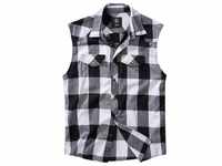 Brandit Checkshirt Sleeveless weiß/schwarz, Größe 5XL