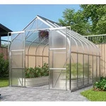 Vitavia Gew&auml;chshaus Dione 9900 4 mm HKP inkl. 4 Dachfenster und Stahlfundament,