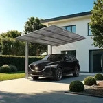 Ximax Carport Linea Typ 60 Sonderl&auml;nge 555,8 x 272,6 cm 75 kg/qm Edelstahl-Look
