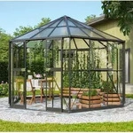Vitavia Gew&auml;chshaus freistehend Pi 9000 inkl. 3 Seitenfenster Schwarz