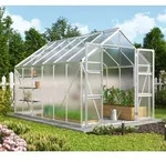 Vitavia Gew&auml;chshaus Domus 9900 HKP 6 mm inkl. 4 Dachfenster Aluminium eloxiert
