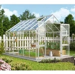 Vitavia Gew&auml;chshaus Domus 9900 ESG 3 mm inkl. 4 Dachfenster Aluminium eloxiert