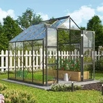 Vitavia Gew&auml;chshaus Domus 6700 ESG 3 mm inkl. 2 Dachfenster Schwarz