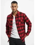 bequemes Urban Classics Herren Polo-Shirt 120 g/m2 mit Baumwolle Rot/Schwarz - S