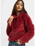 l&auml;ssiger Urban Classics Damen Hoodie Kordelzug Kapuze 385 g/m2 Rot - XS