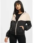 l&auml;ssige Urban Classics Damen Jacke gro&szlig;e Kapuze Taschen 68 g/m2 Schwarz/Beige...