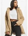 moderne URBAN CLASSICS Damen Jacke gro&szlig;e Kapuze Rei&szlig;verschluss 310 g/m2 Beige - 5XL