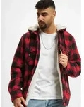 l&auml;ssige Brandit Herren Jacke Kordelzug Kapuze mit Baumwolle Rot/Schwarz - L