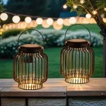 2er Set Skandinavische Solarlaterne Laterne Lampe Balkon Garten Deko Modern Lazar