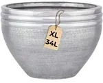 Blumentopf Calvino Silber 38cm - Aluminium Pflanzentopf modern