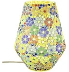 Boho Deko tischlampe Nachtischlampe aus Glas Mosaik Fikus -3-