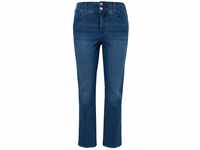 Große Größen: Schmale Ankle-Jeans mit High-Waist-Bund, blue Denim, Gr.44