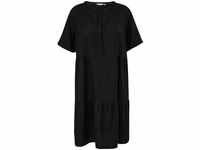 Große Größen: Kurzes Kleid mit Bindeband und Volant am Saum, schwarz, Gr.44