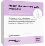 Procain pharmarissano Ampulle 0,5% 2 ml Inj.-Lsg. 10x2 Injektionsl&ouml;sung