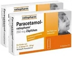 2x PARACETAMOL-ratiopharm 250 mg Z&auml;pfchen 2x10 St Kleinkinder-Suppositorien
