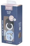 Bibs Fopspeen Glowdark Iron/Baby Blue Duo 6-18 2 St Sauger