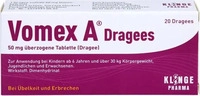 PZN-DE 04274616, Vomex A Dragees 50 mg &uuml;berzogene Tabletten 20 St &Uuml;berzogene,