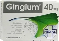 PZN-DE 08832734, Gingium 40 mg Filmtabletten 120 St, Grundpreis: &euro; 0,16 / St&uuml;ck