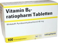 PZN-DE 01586077, Vitamin B6-Ratiopharm 40 mg Filmtabletten 100 St, Grundpreis:...