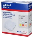 Cutimed Siltec B Schaumverb.10x10 cm m.Haftr. 12 St Kompressen