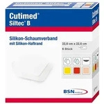 Cutimed Siltec B Schaumverb.22,5x22,5 cm m.Haftr. 6 St Kompressen