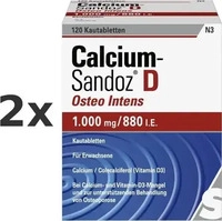 PZN-DE 09686275, Calcium Sandoz D Osteo intens Kautabletten 120 St, Grundpreis: