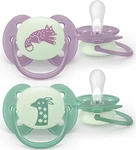 Philips Avent Fopspeen +6m Soft night fushia/groen 2 St Sauger, Grundpreis:...