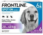 Frontline Spot on H 40 L&ouml;sung f.Hunde 6 St Einzeldosispipetten