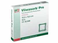 Vliwasorb Pro superabsorb.Komp.steril 12,5x12,5 cm 10 St Kompressen