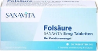 PZN-DE 14416342, Fols&auml;ure Sanavita 5 mg Tabletten 20 St, Grundpreis: &euro; 0,15 /