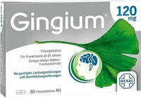 PZN-DE 14171165, Gingium 120 mg Filmtabletten 30 St, Grundpreis: &euro; 0,42 / St&uuml;ck