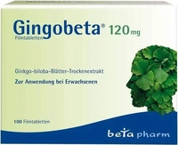 PZN-DE 14259718, Gingobeta 120 mg Filmtabletten 100 St, Grundpreis: &euro; 0,22 /