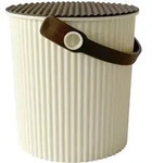 Hachiman Eimer mit Deckel, Gr&ouml;&szlig;e S, 8 Liter, Farbe ivory/braun