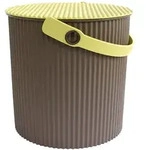 Hachiman Eimer mit Deckel, Gr&ouml;&szlig;e S, 8 Liter, Farbe braun/gelb