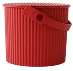 Hachiman Eimer mit Deckel, Gr&ouml;&szlig;e mini, 4 Liter, Farbe uni rot