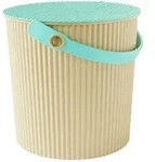 Hachiman Eimer mit Deckel, Gr&ouml;&szlig;e L, 10 Liter, Farbe beige / mint