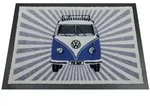 VW T1 Bulli Bus Fu&szlig;matte, 70x50cm, Strahlen blau