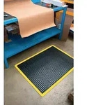 Arbeitsplatzbodenbelag Fertigmatte L900xB600xS14mm schwarz/gelb SBR-Gummi COBA