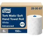 Tork Matic&reg; weiche Papierhandtuchrollen Wei&szlig; mit grauem Bl&auml;tterdesign H1,