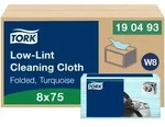 Tork Fusselarme Reinigungst&uuml;cher T&uuml;rkis W8, L&ouml;sungsmitteltauglich, 8 &times; 75