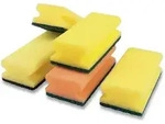 Padschwamm mit Griff Gro&szlig; 150x90x45 mm Gelb/Gr&uuml;n &ndash; Reinigungsschwamm 10 St&uuml;ck