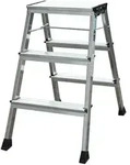 Krause &bdquo;ROLLY&ldquo; DOPPEL-KLAPPTRITT ALU NATUR 2x3 STUFEN