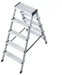Krause "DOPPLO" Stufen-Doppelleiter schwarz 2x5 Stufen