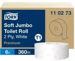 Tork weiches Jumbo Toilettenpapier Wei&szlig; T1, Premium, 2‐lagig, 6 &times; 360 m, 110273